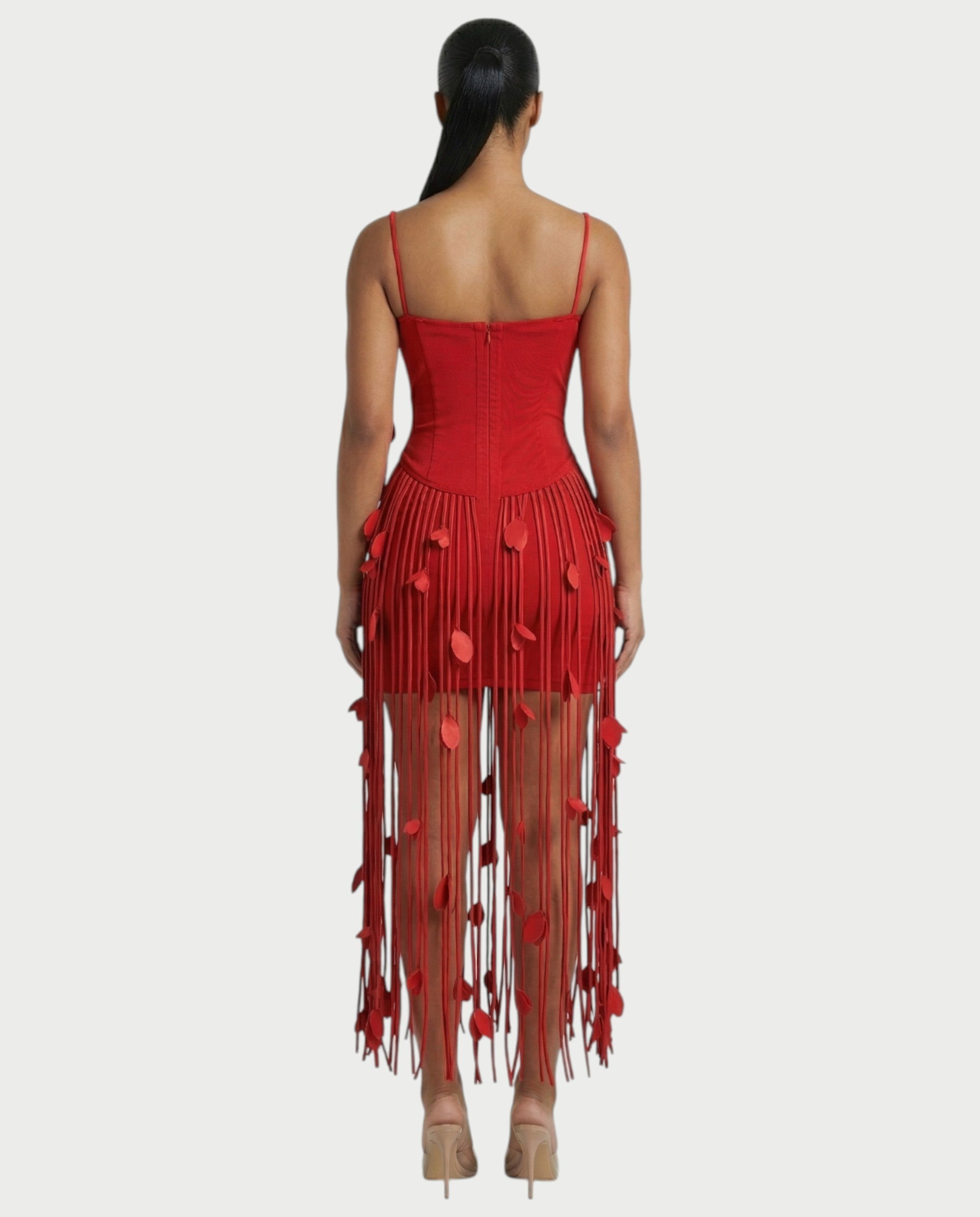 AYONA Camisole Top & High-waisted Tassel Skirt Set