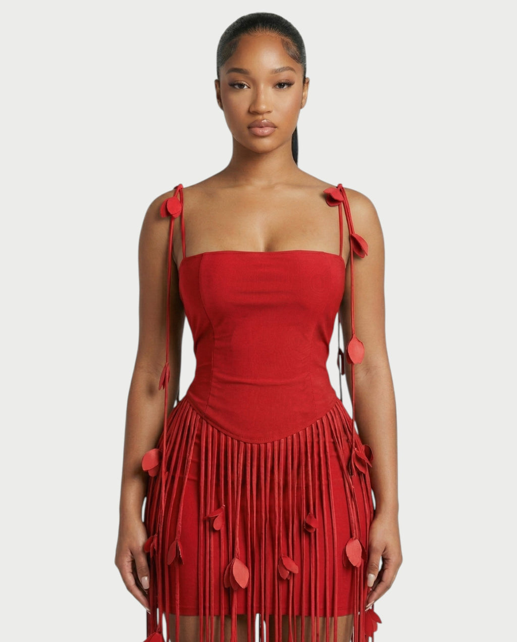 AYONA Camisole Top & High-waisted Tassel Skirt Set