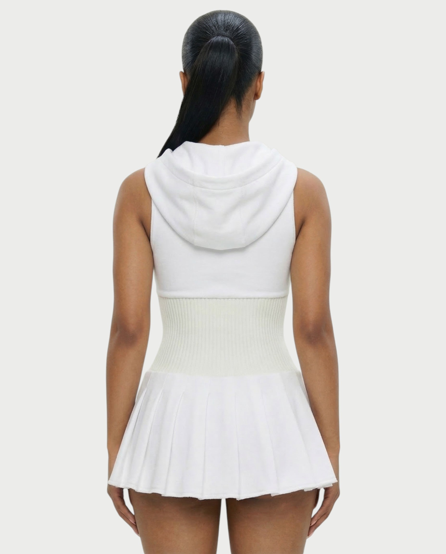 KARYS Zip-Front Hooded Mini Dress