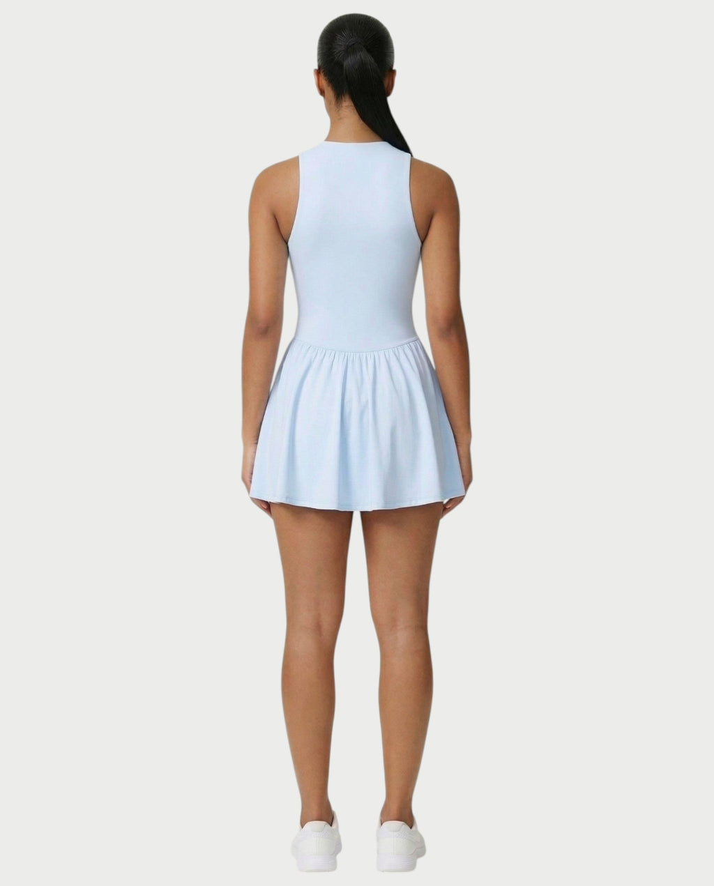 CAPRICE Zip-Front Sport Flared Tennis Skirt Mini Dress