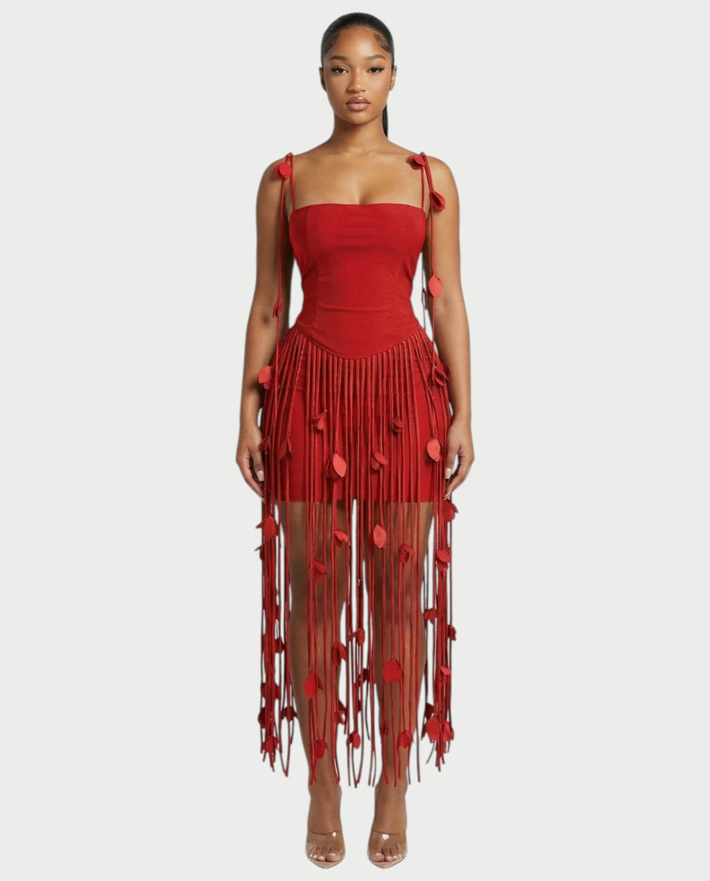 AYONA Camisole Top & High-waisted Tassel Skirt Set