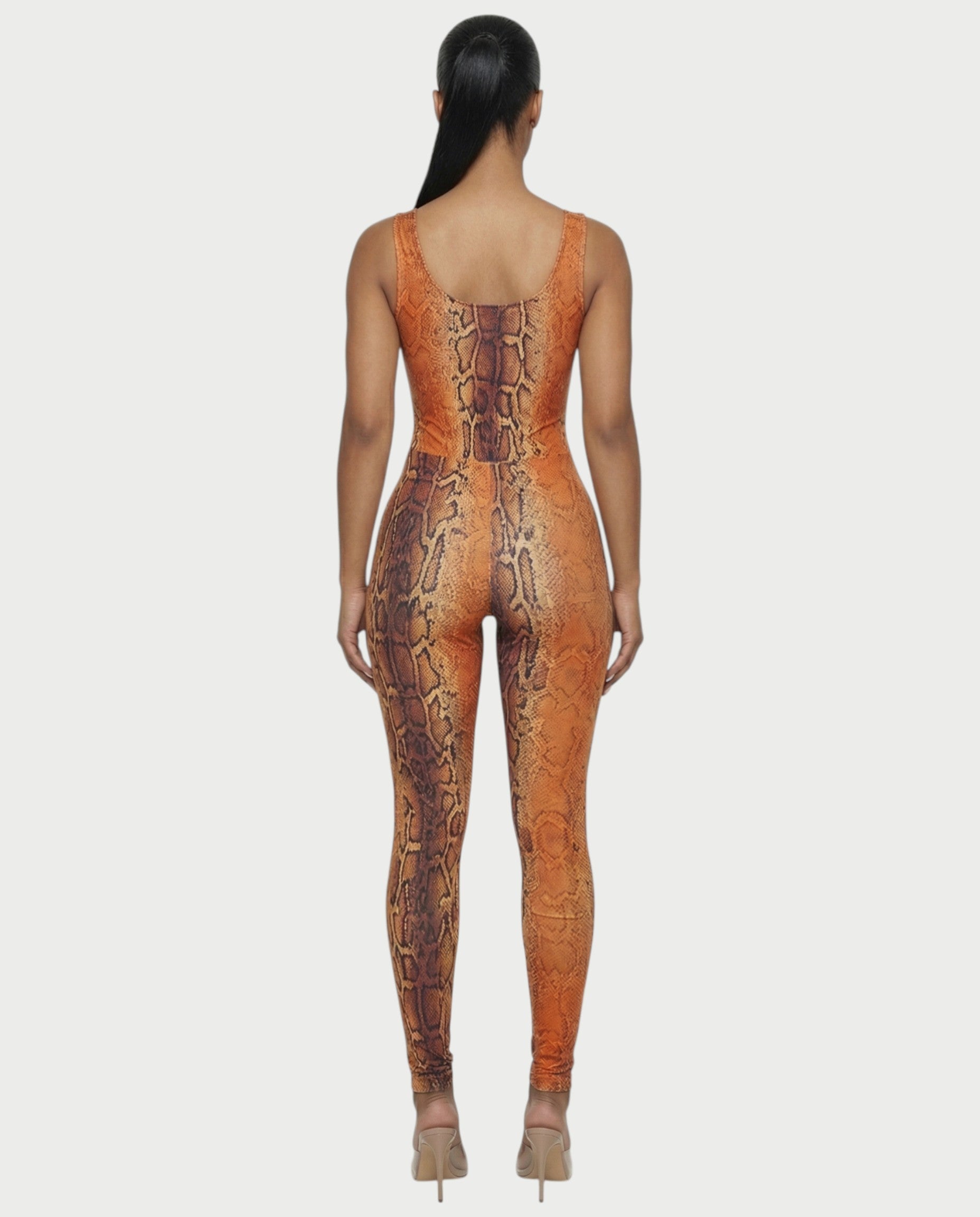 ANNELA Snake Print Bodysuit & Pants Set