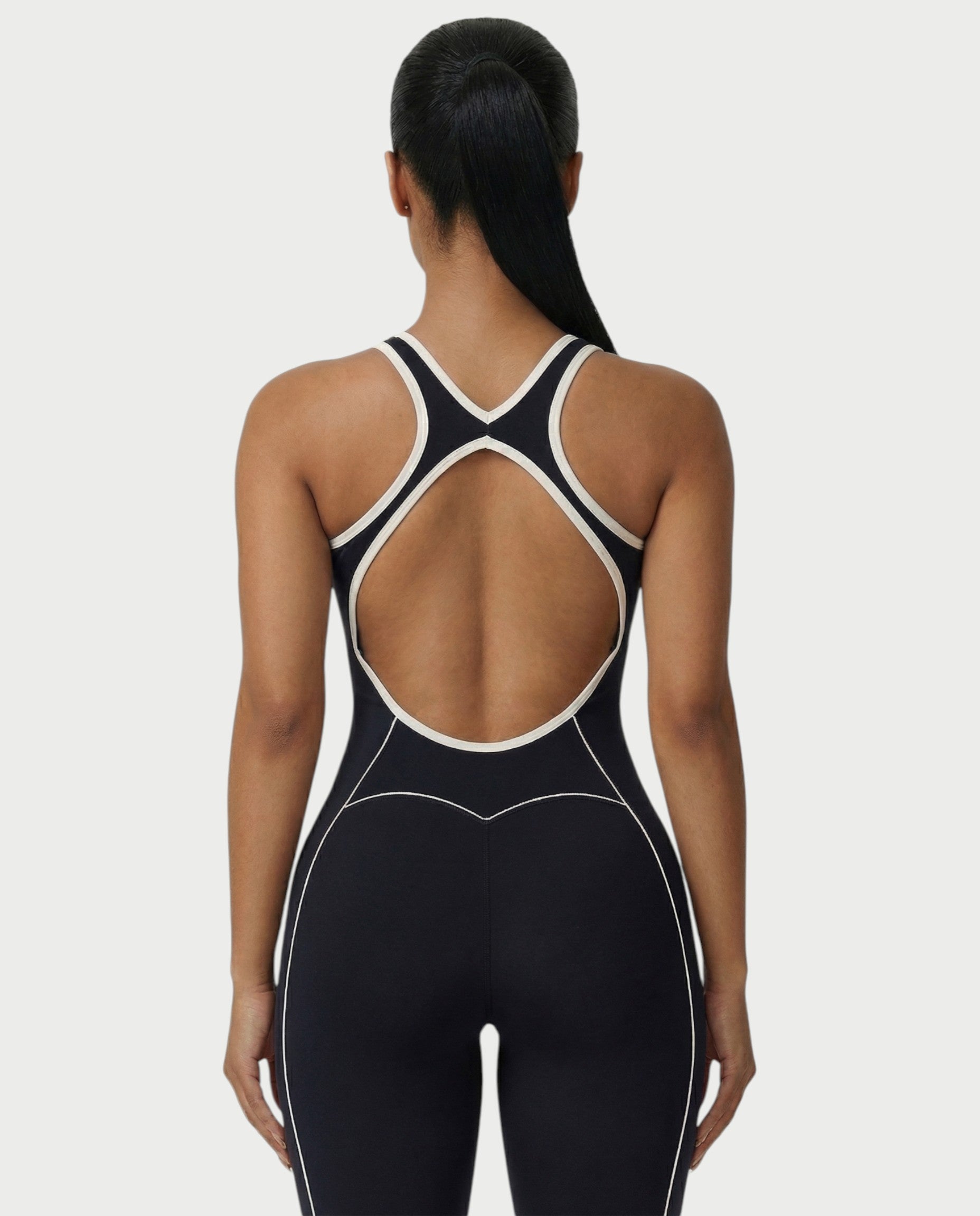 ZIRANA Open-Back Flared Jumpsuit