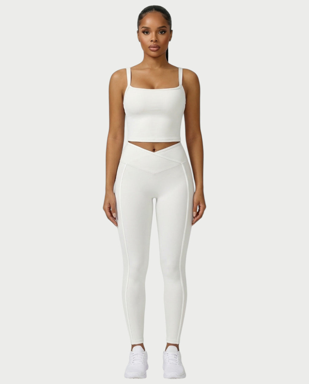 JINYA Padded Square-Neck Active Crop Top