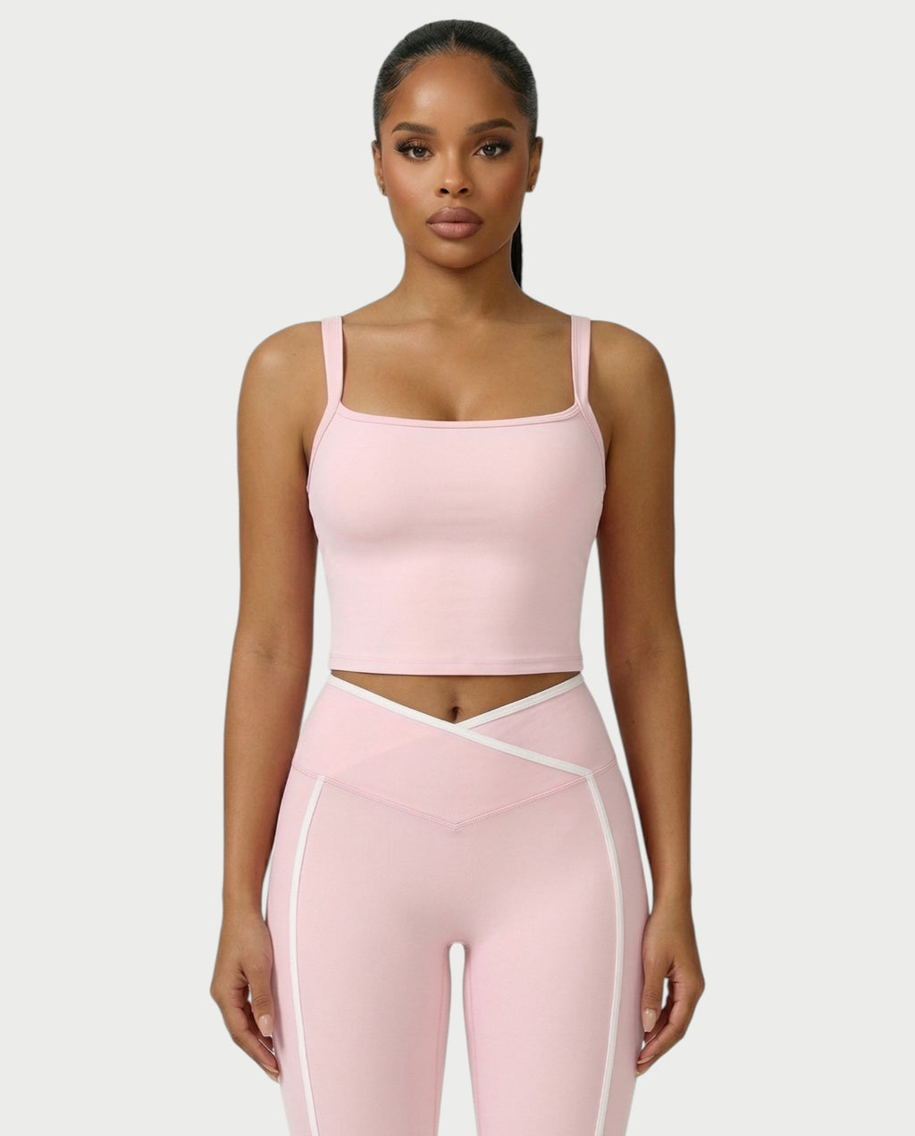 JINYA Padded Square-Neck Active Crop Top