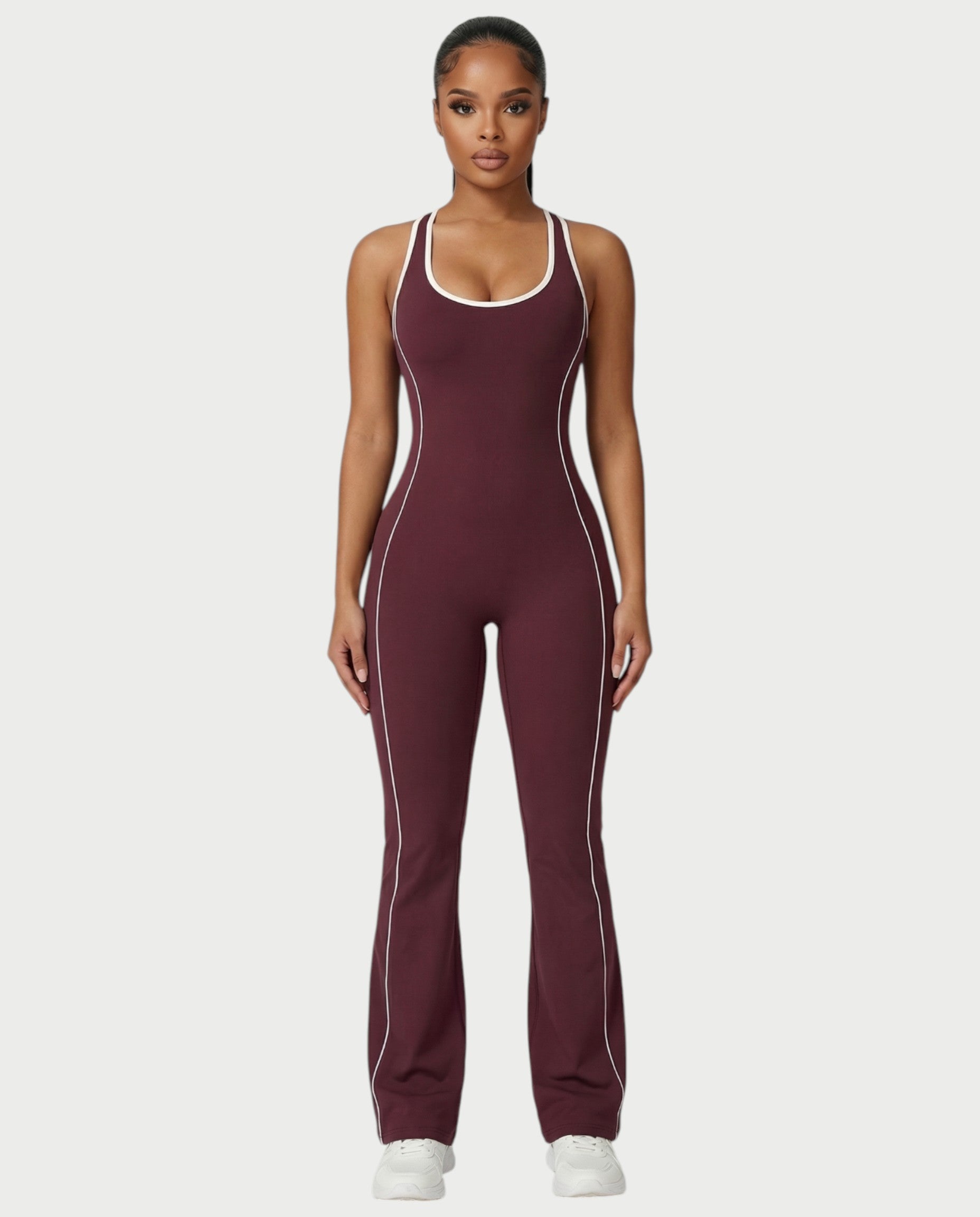 ZIRANA Open-Back Flared Jumpsuit