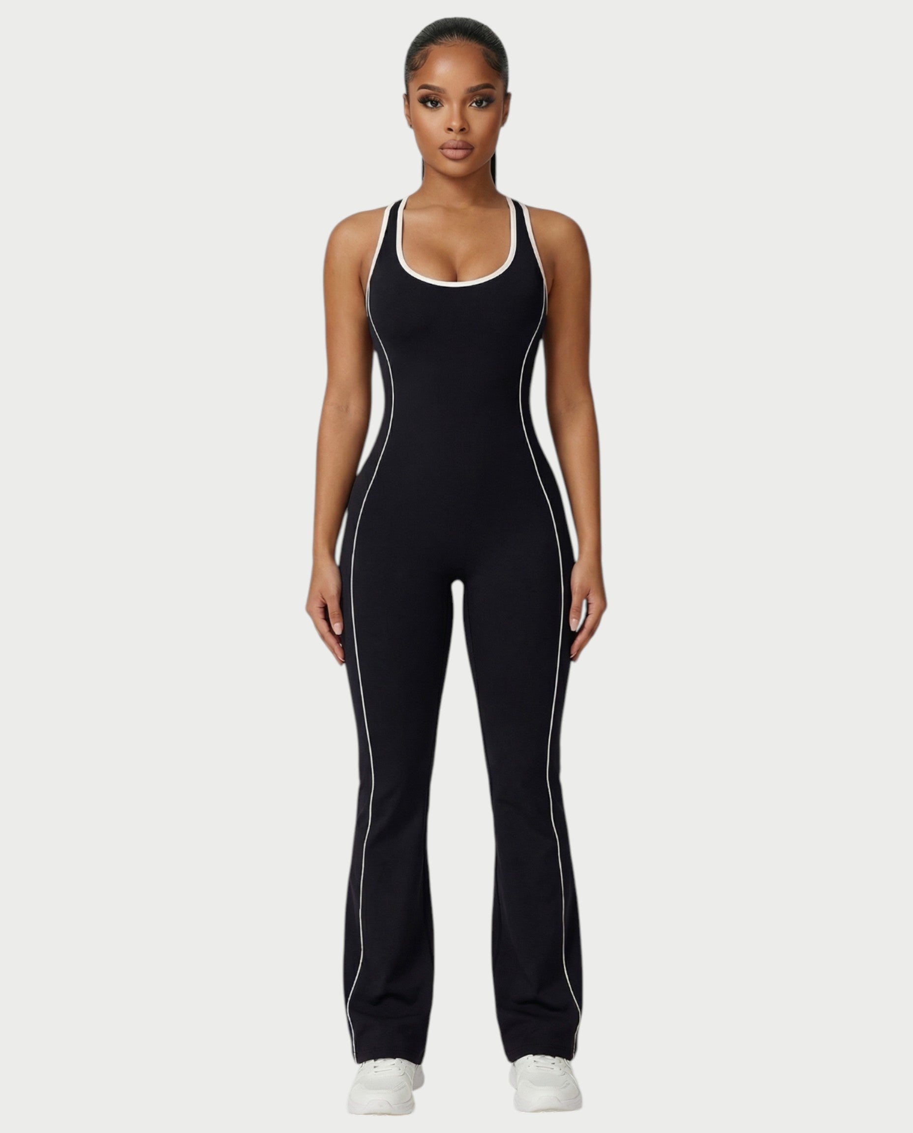ZIRANA Open-Back Flared Jumpsuit