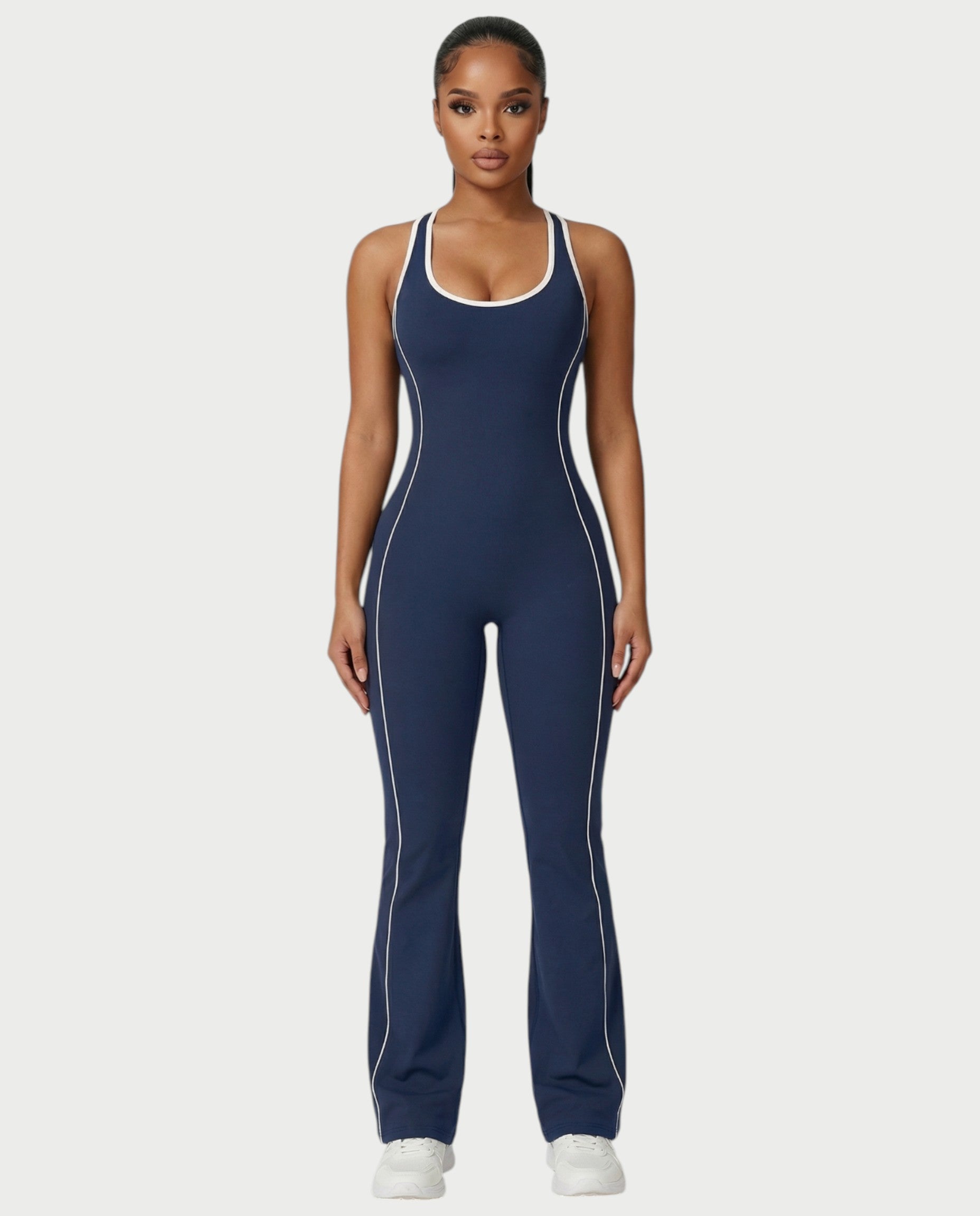 ZIRANA Open-Back Flared Jumpsuit