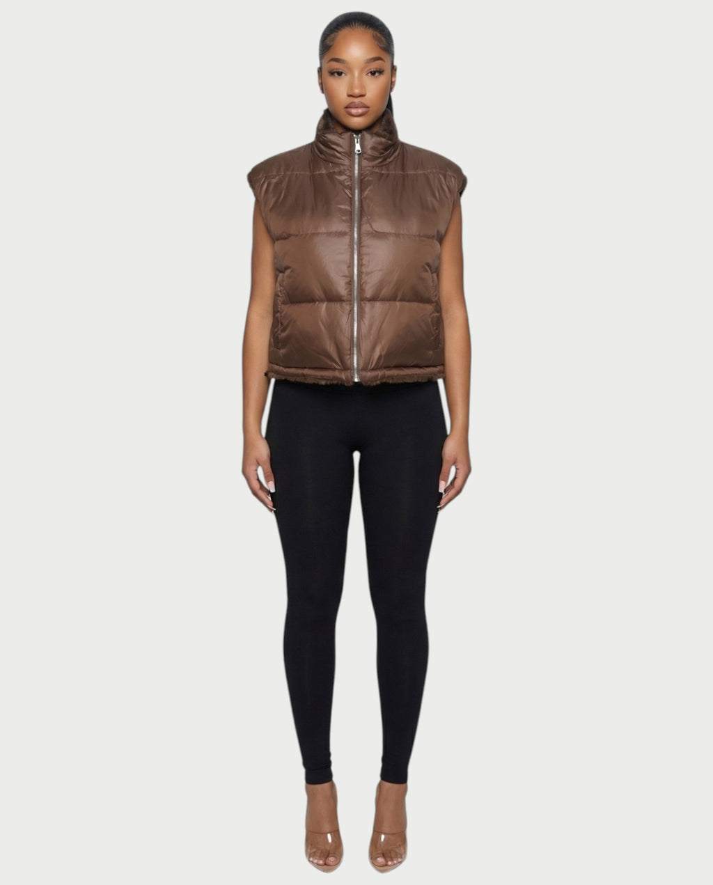 SONEYA Reversible Faux-Fur Puffer Vest