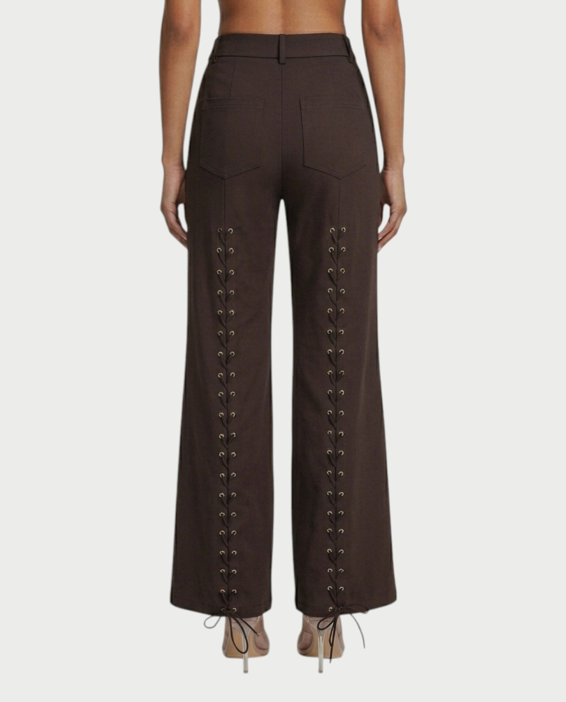 XAVIA Lace-Up Back Blazer & Trouser Set