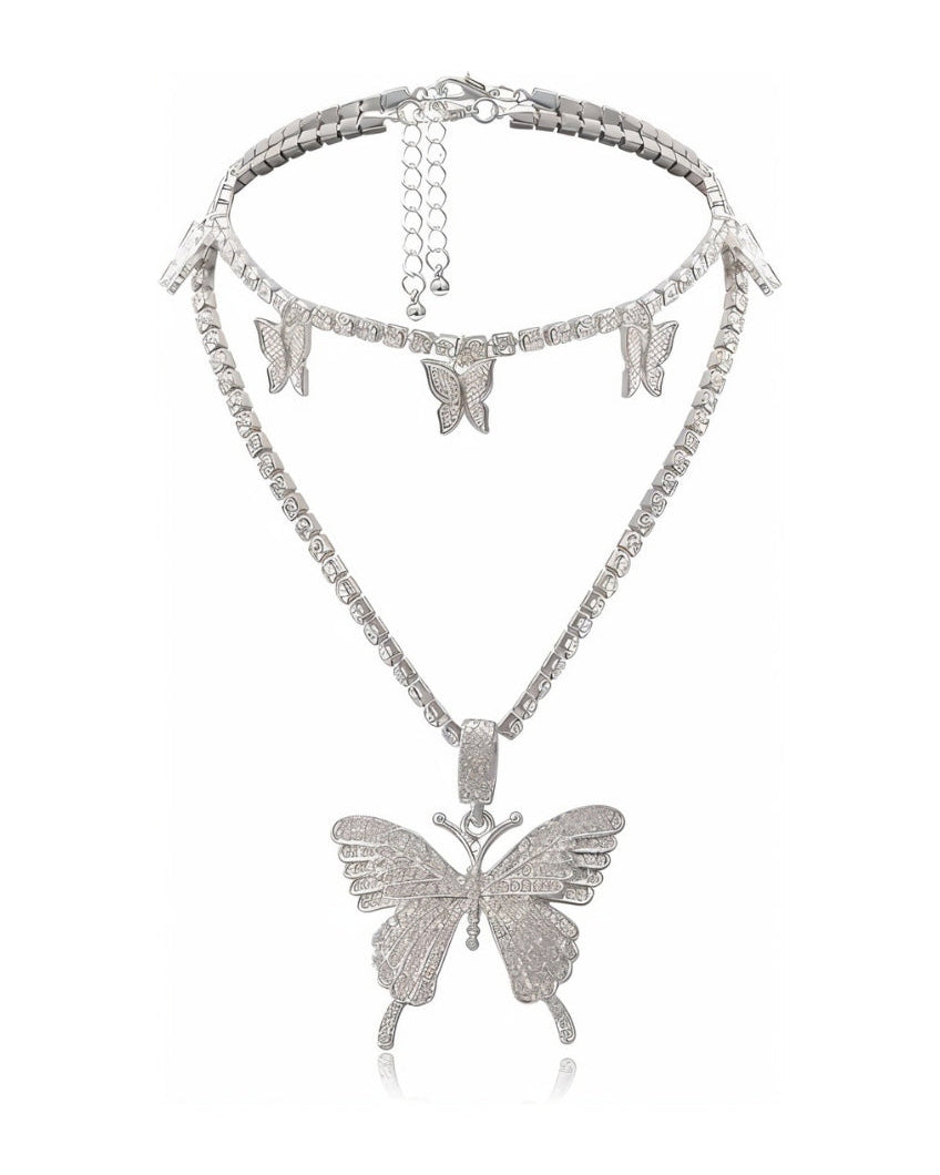 Butterfly Layered Chain Necklace