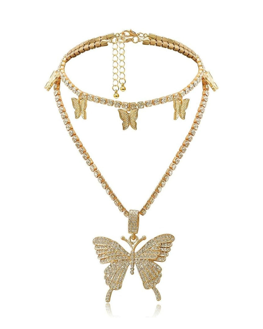 Butterfly Layered Chain Necklace