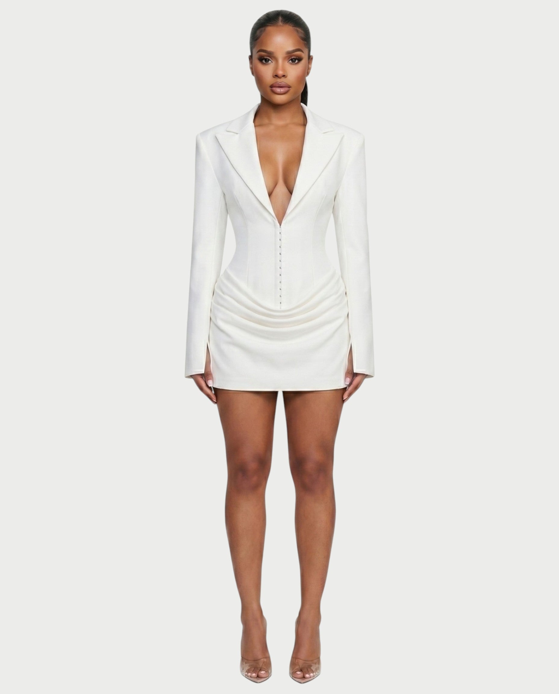 MIKAY Ruched Blazer Bodycon Mini Dress