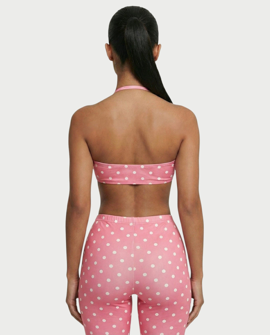 DARYA Polka Dot Bandeau Halter Top & Capri Pants Set