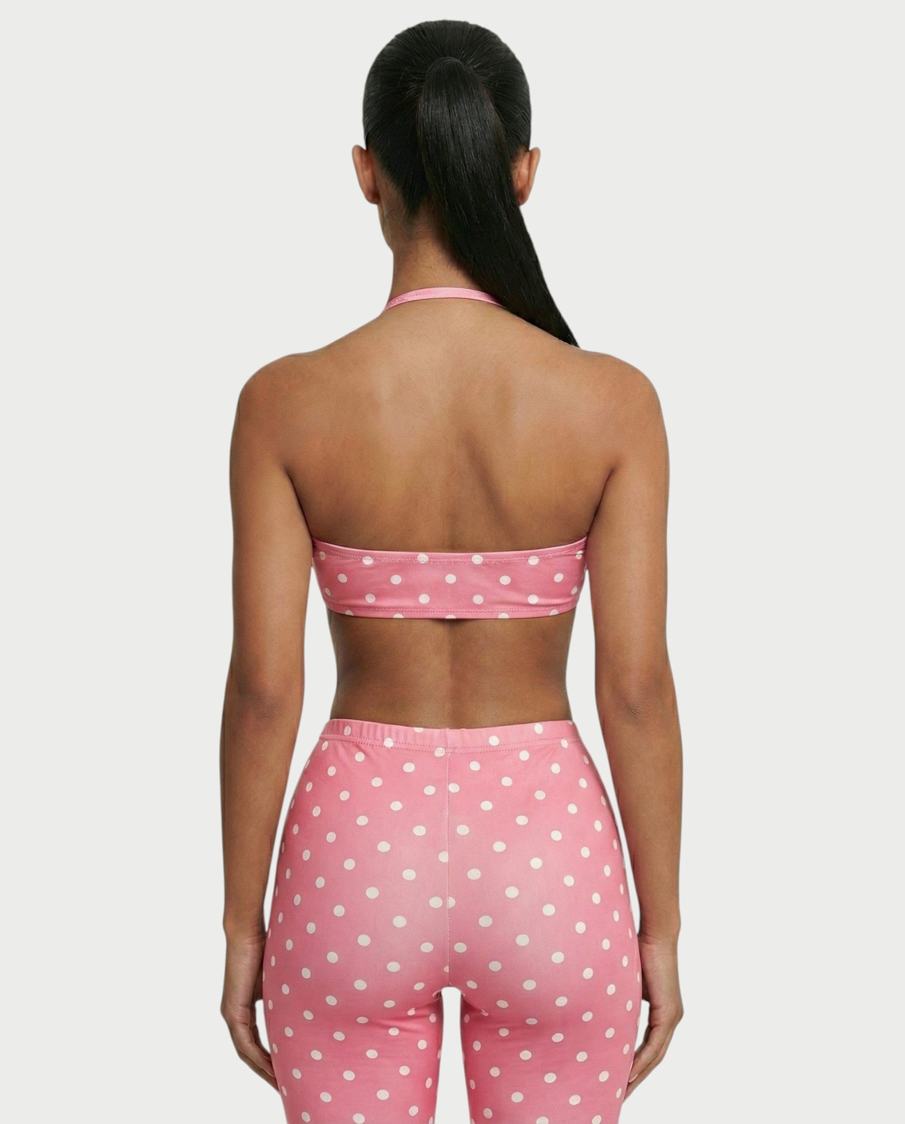 DARYA Polka Dot Bandeau Halter Top & Capri Pants Set