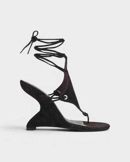 FELICE Lace-Up High-Heeled Wedge Sandals