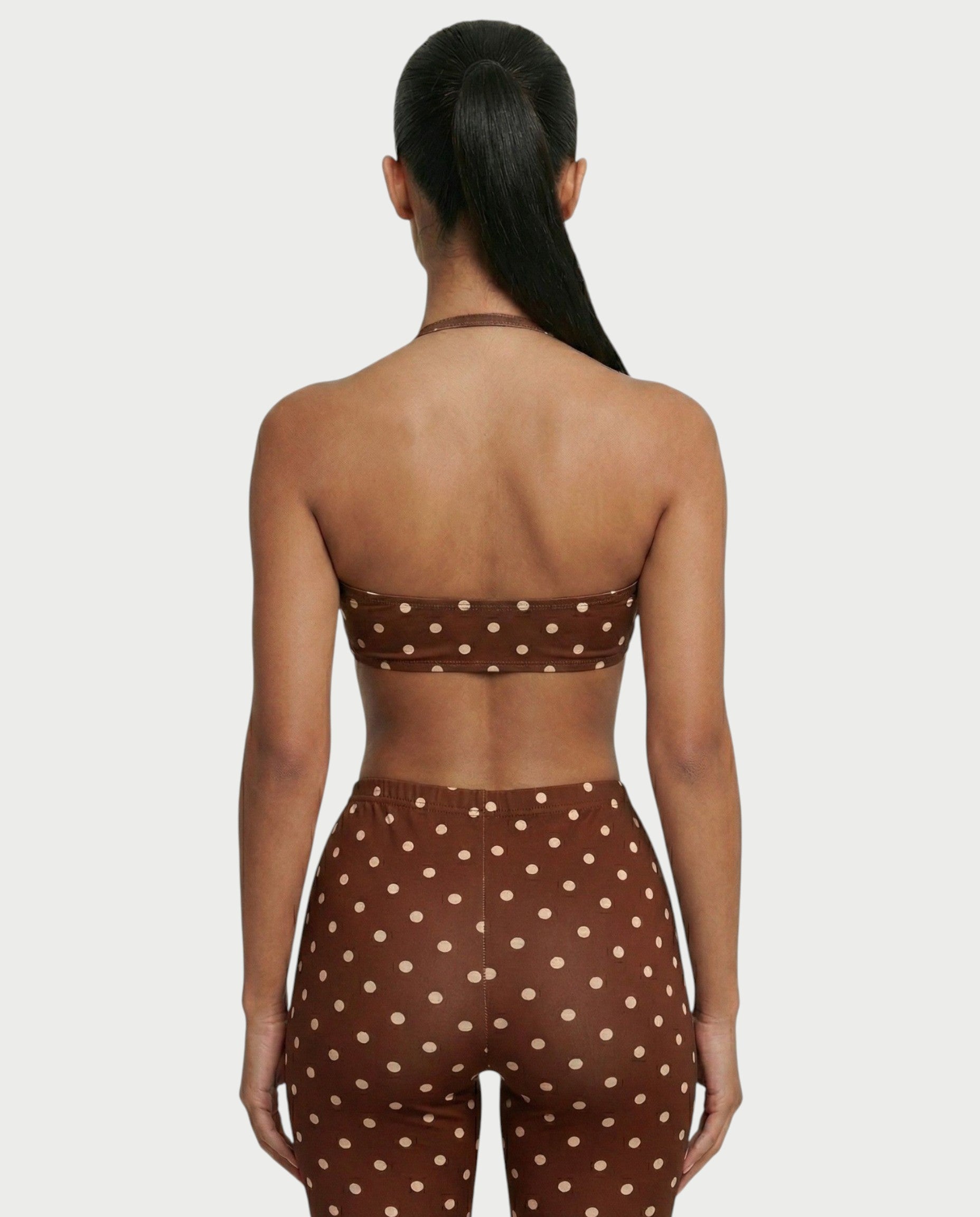DARYA Polka Dot Bandeau Halter Top & Capri Pants Set