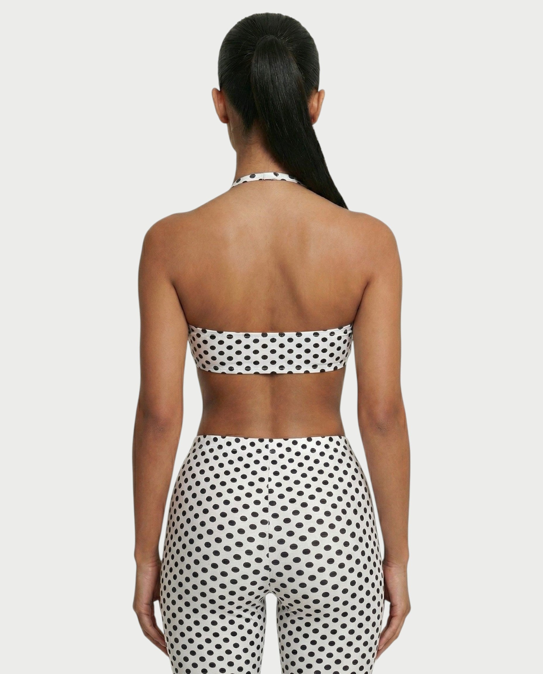 DARYA Polka Dot Bandeau Halter Top & Capri Pants Set