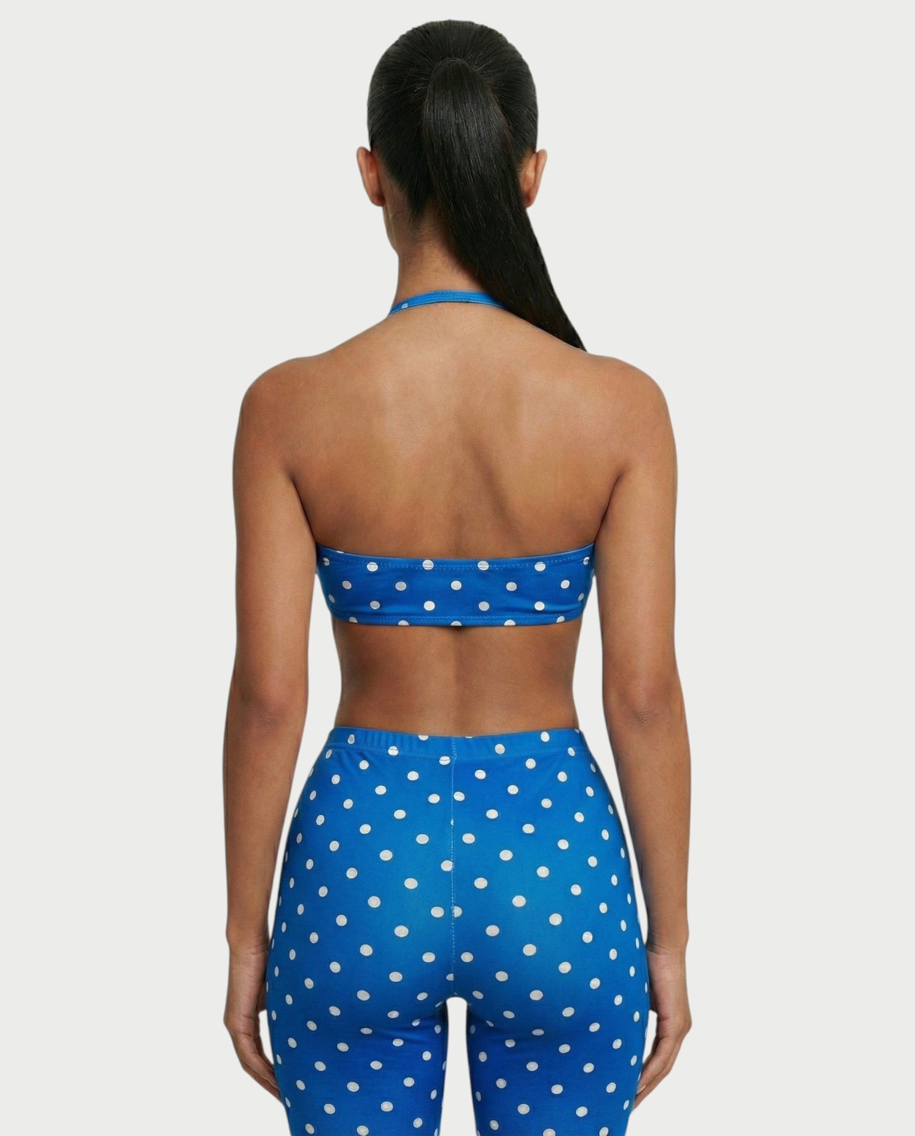 DARYA Polka Dot Bandeau Halter Top & Capri Pants Set