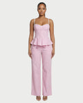 AZURE Pinstripe Peplum Top & Trouser Set