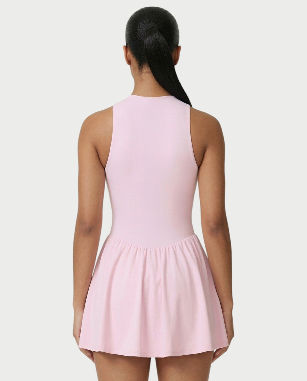 CAPRICE Zip-Front Sport Flared Tennis Skirt Mini Dress