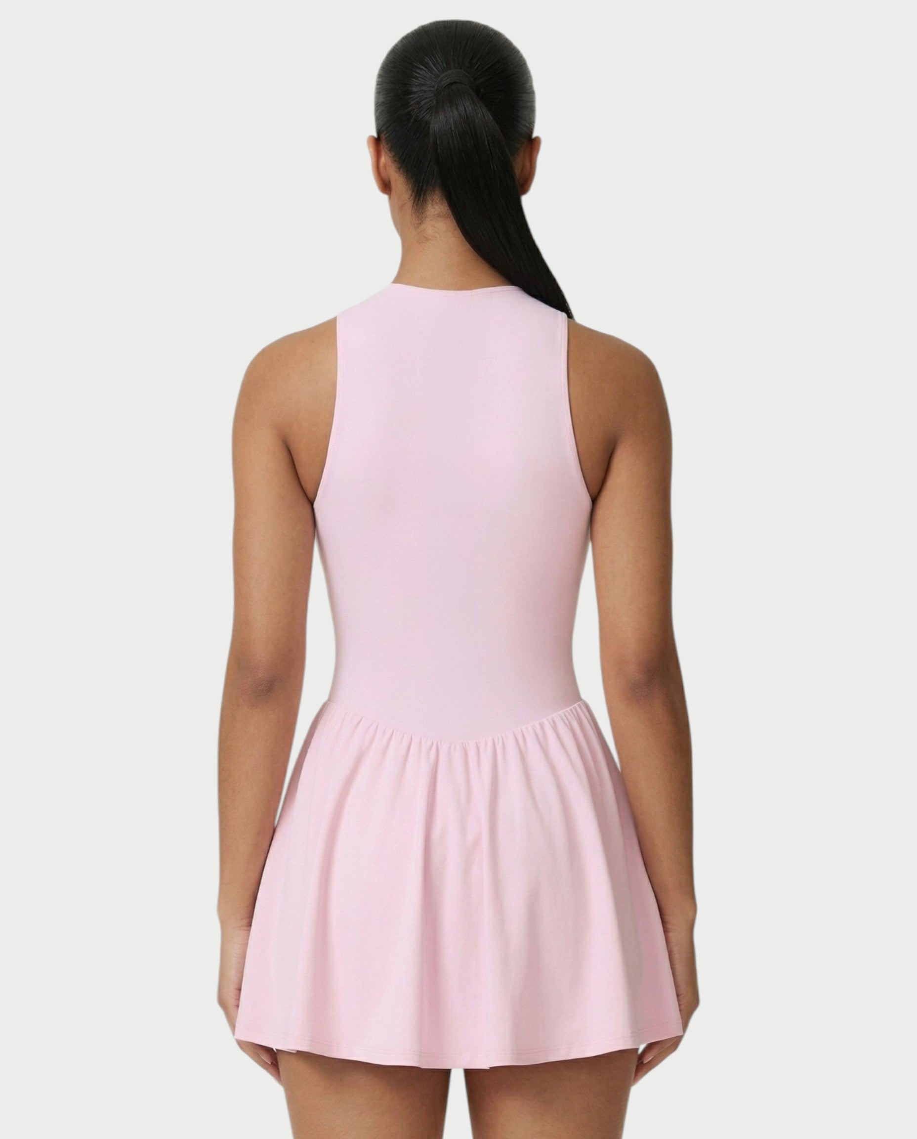 CAPRICE Zip-Front Sport Flared Tennis Skirt Mini Dress