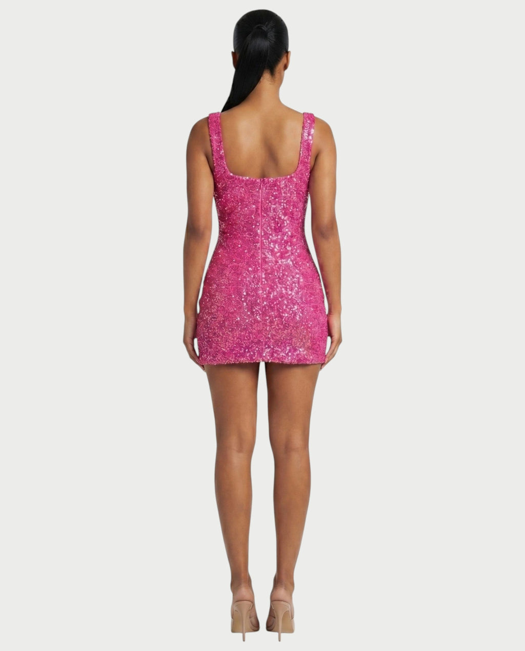 ABELA Sequin Scoop Neck Bodycon Mini Dress