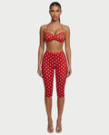 DARYA Polka Dot Bandeau Halter Top & Capri Pants Set