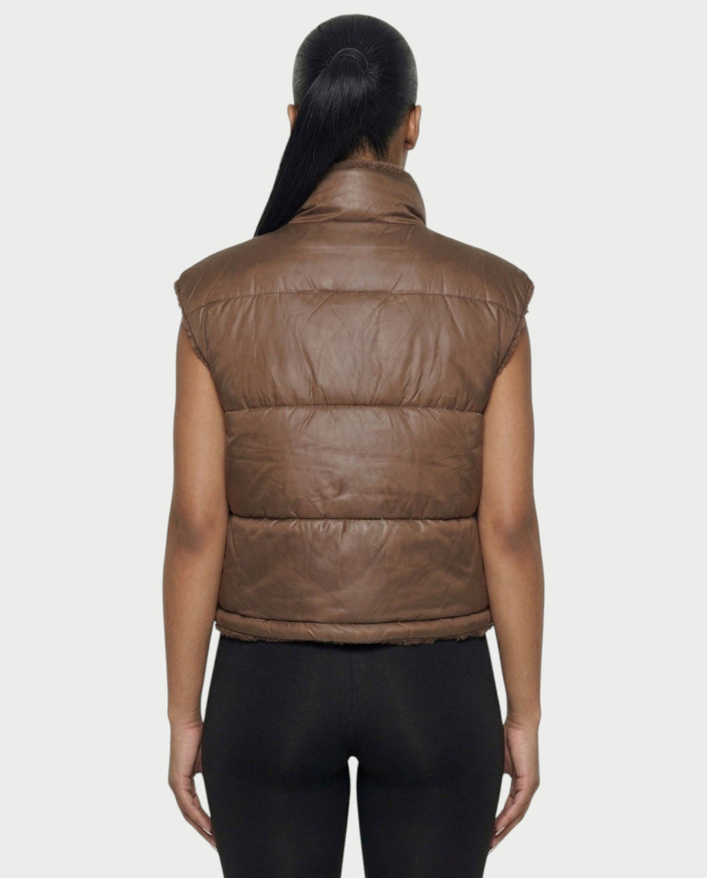 SONEYA Reversible Faux-Fur Puffer Vest