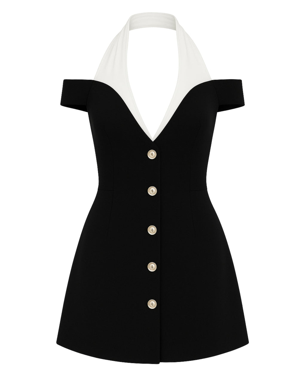KATHERINE Off-Shoulder Halter Mini Dress