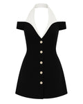 KATHERINE Off-Shoulder Halter Mini Dress