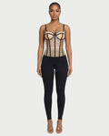 CAPHERA Sheer Mesh Boned Corset Top