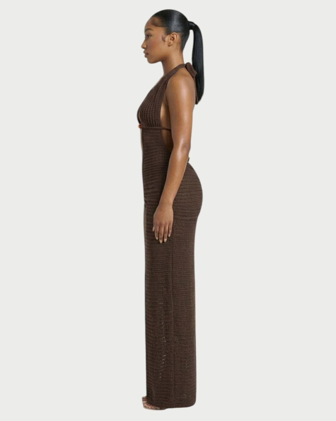 SIONE Crochet Backless Maxi Dress