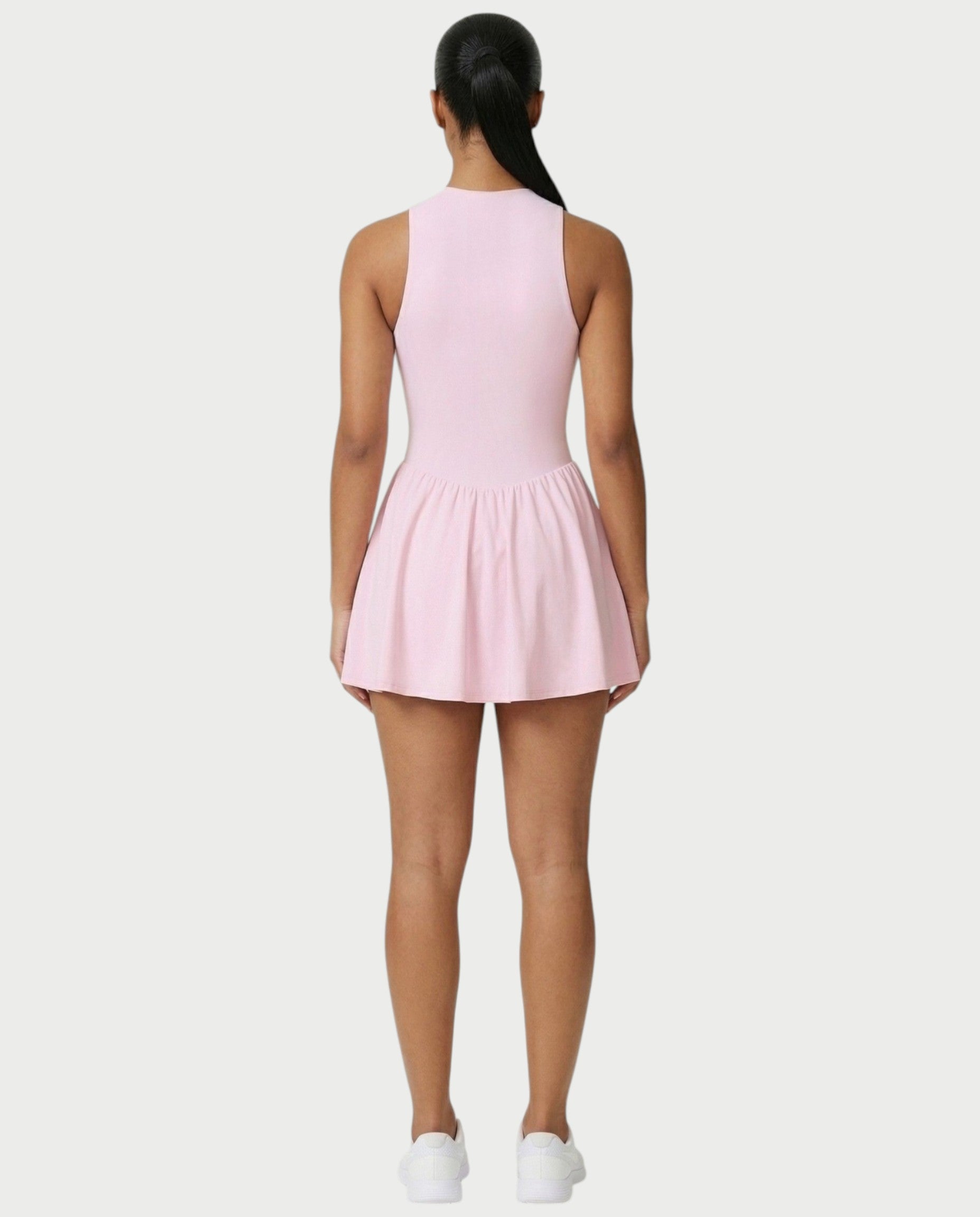 CAPRICE Zip-Front Sport Flared Tennis Skirt Mini Dress