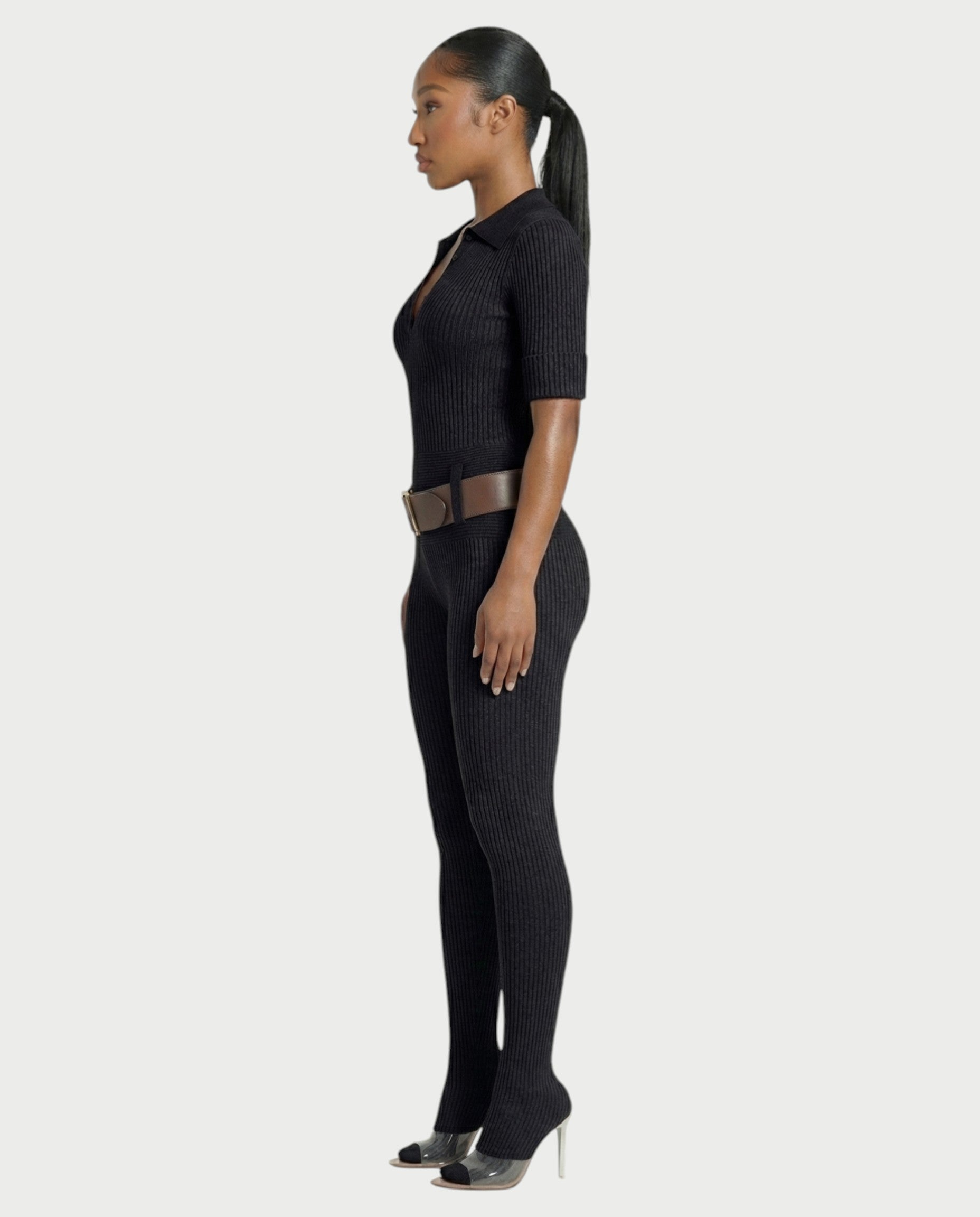 KIERA Ribbed Knit Bodysuit & Legging Set