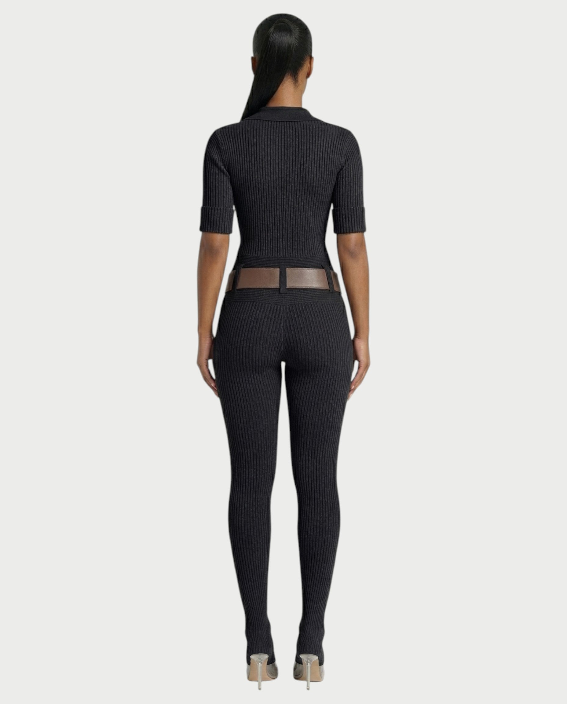 KIERA Ribbed Knit Bodysuit & Legging Set