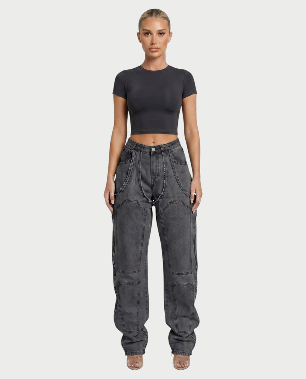 NAMI Distressed Denim Chaps Pants