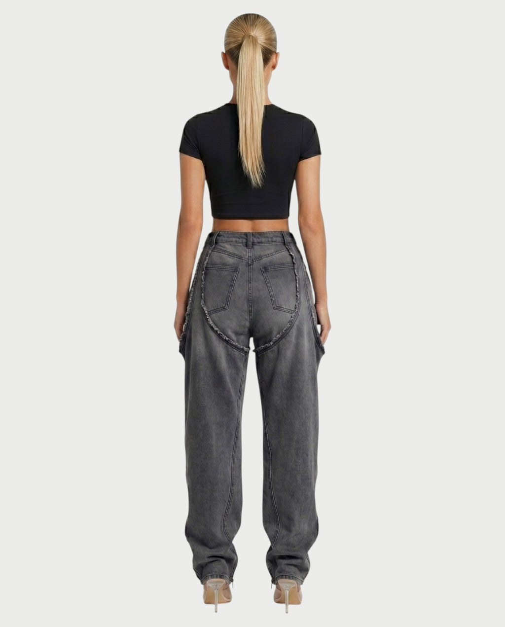 NAMI Distressed Denim Chaps Pants