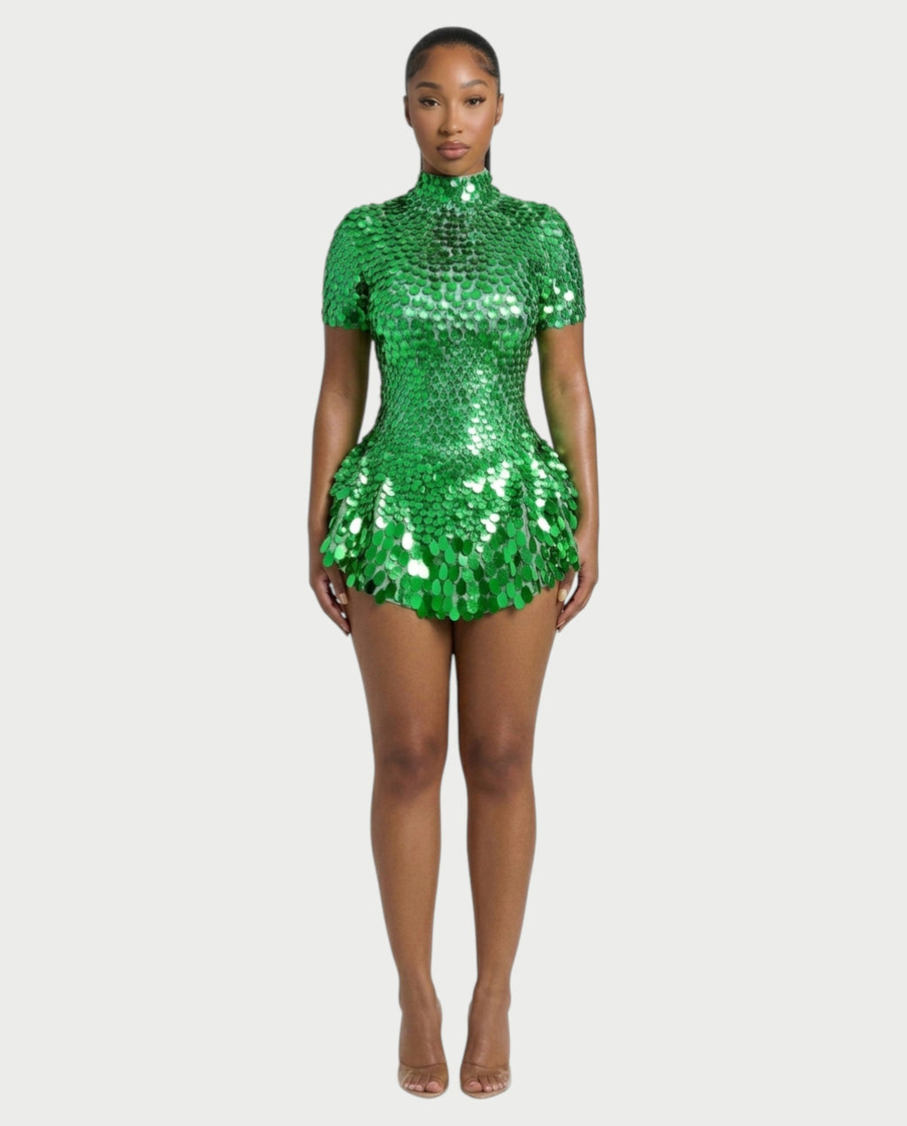 KAIRIE Sequin Scallop Mini Dress