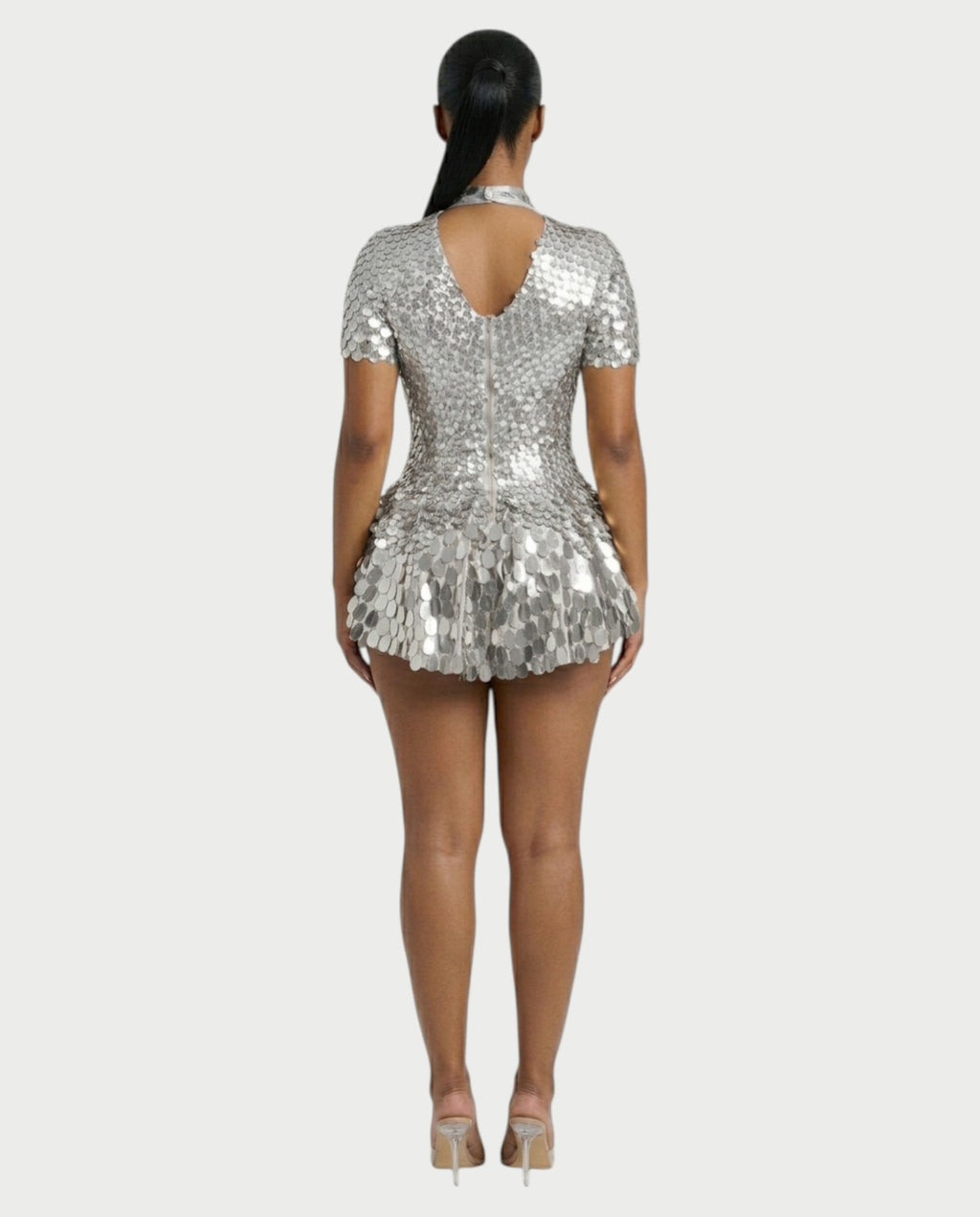 KAIRIE Sequin Scallop Mini Dress