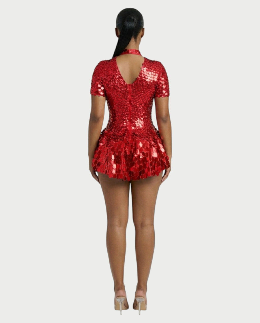 KAIRIE Sequin Scallop Mini Dress