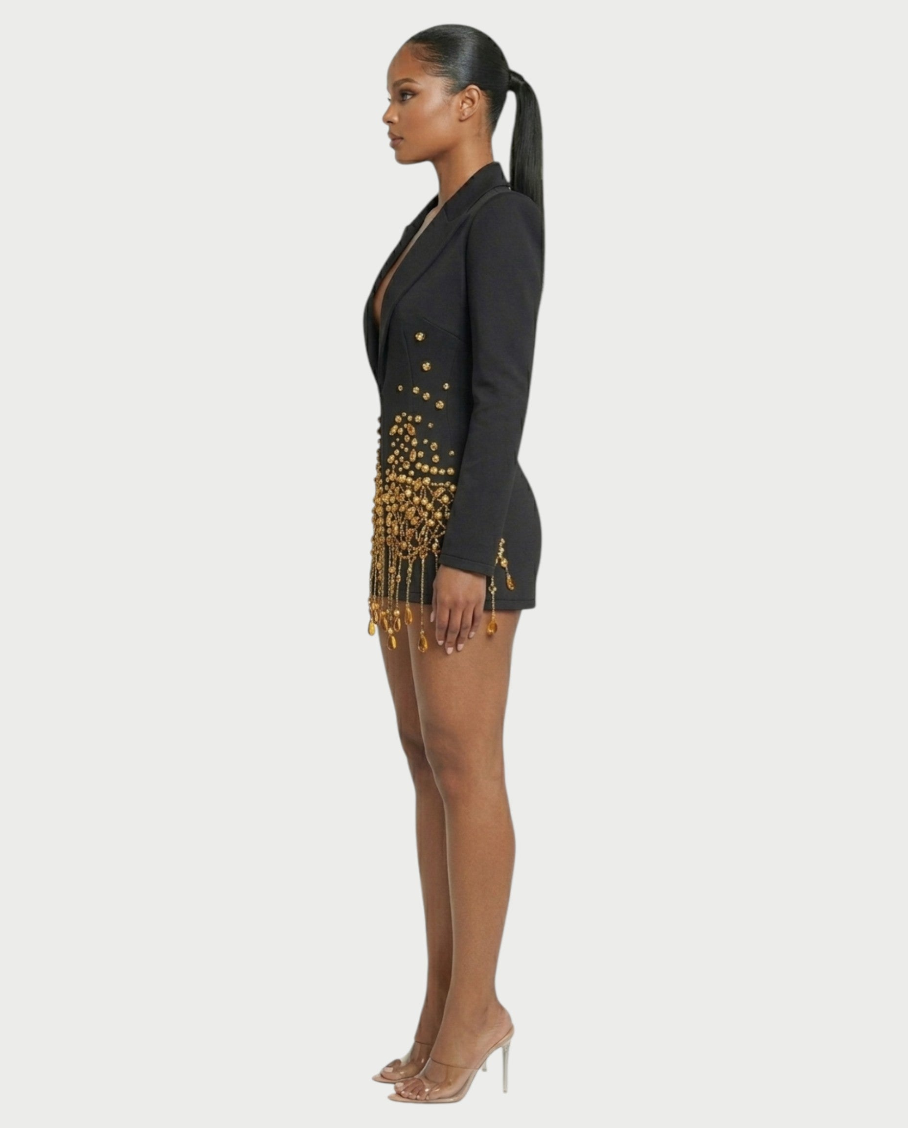 FIOR Pearl & Crystal Blazer Mini Dress