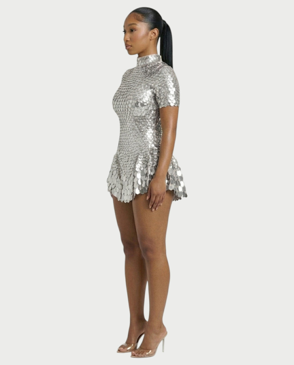 KAIRIE Sequin Scallop Mini Dress