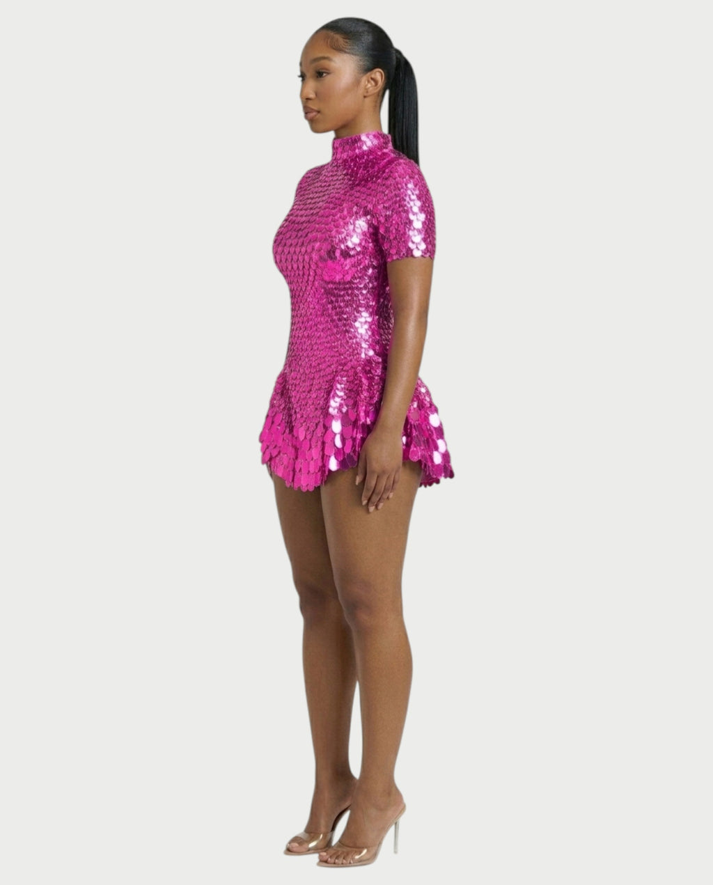 KAIRIE Sequin Scallop Mini Dress