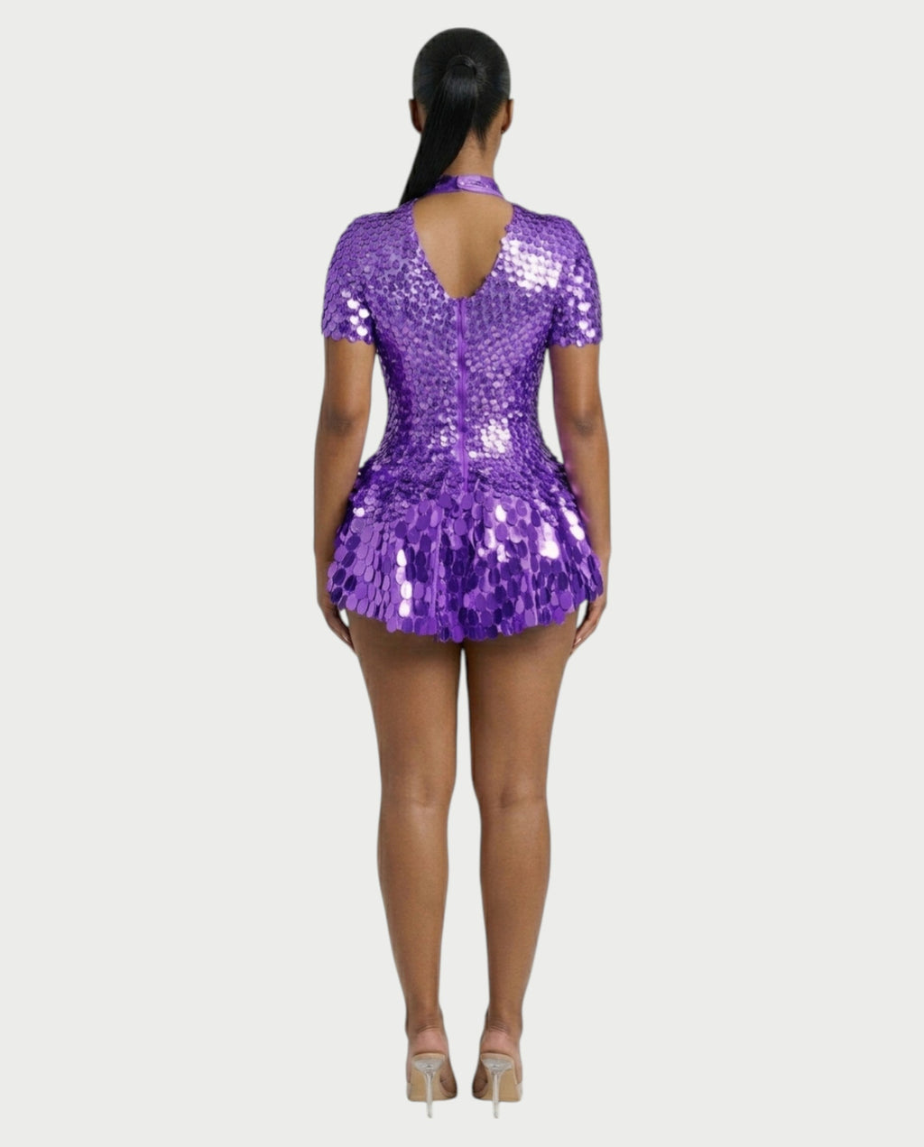 KAIRIE Sequin Scallop Mini Dress