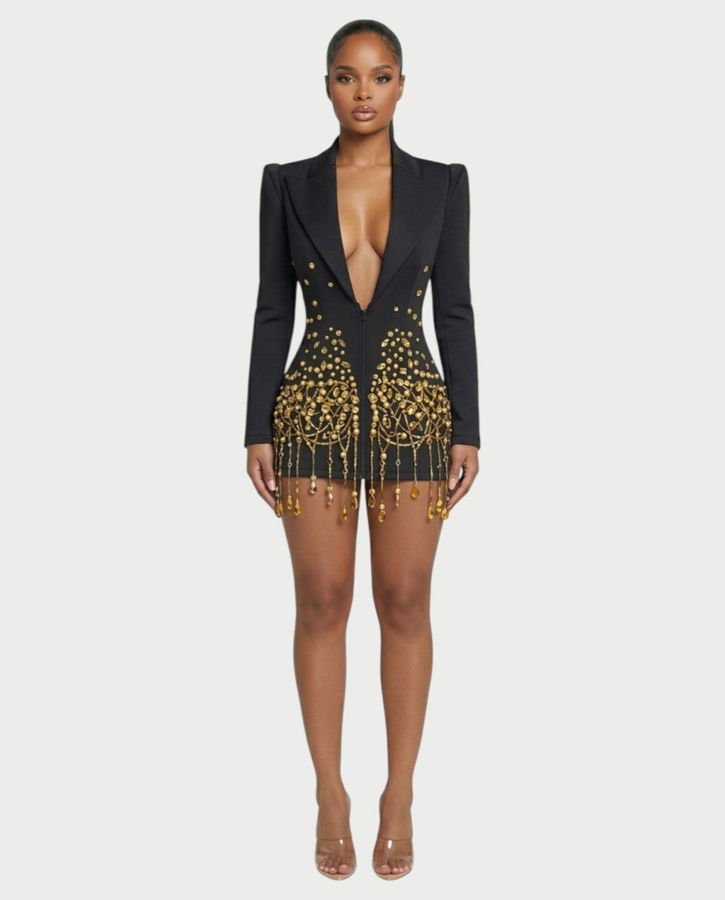 FIOR Pearl & Crystal Blazer Mini Dress