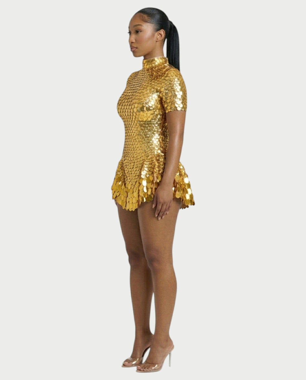 KAIRIE Sequin Scallop Mini Dress