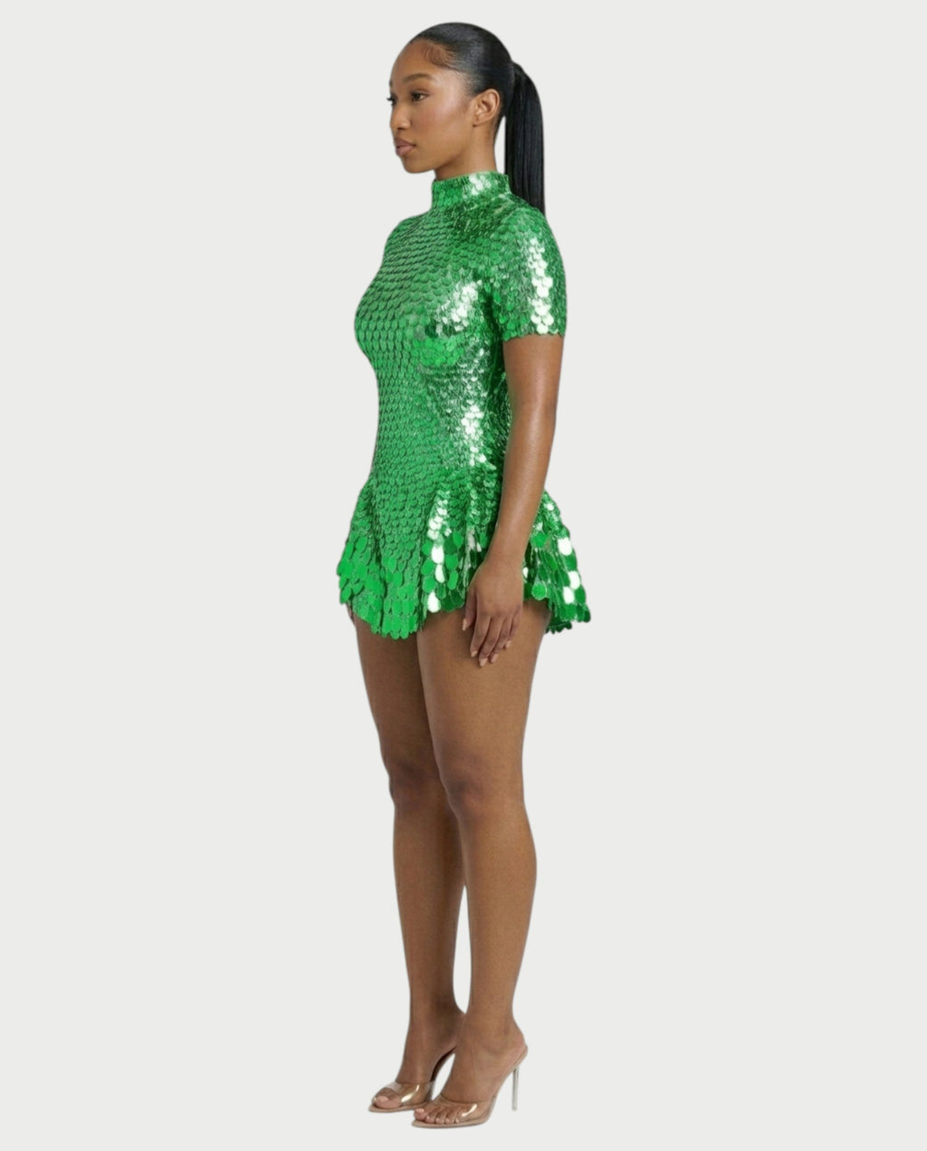 KAIRIE Sequin Scallop Mini Dress