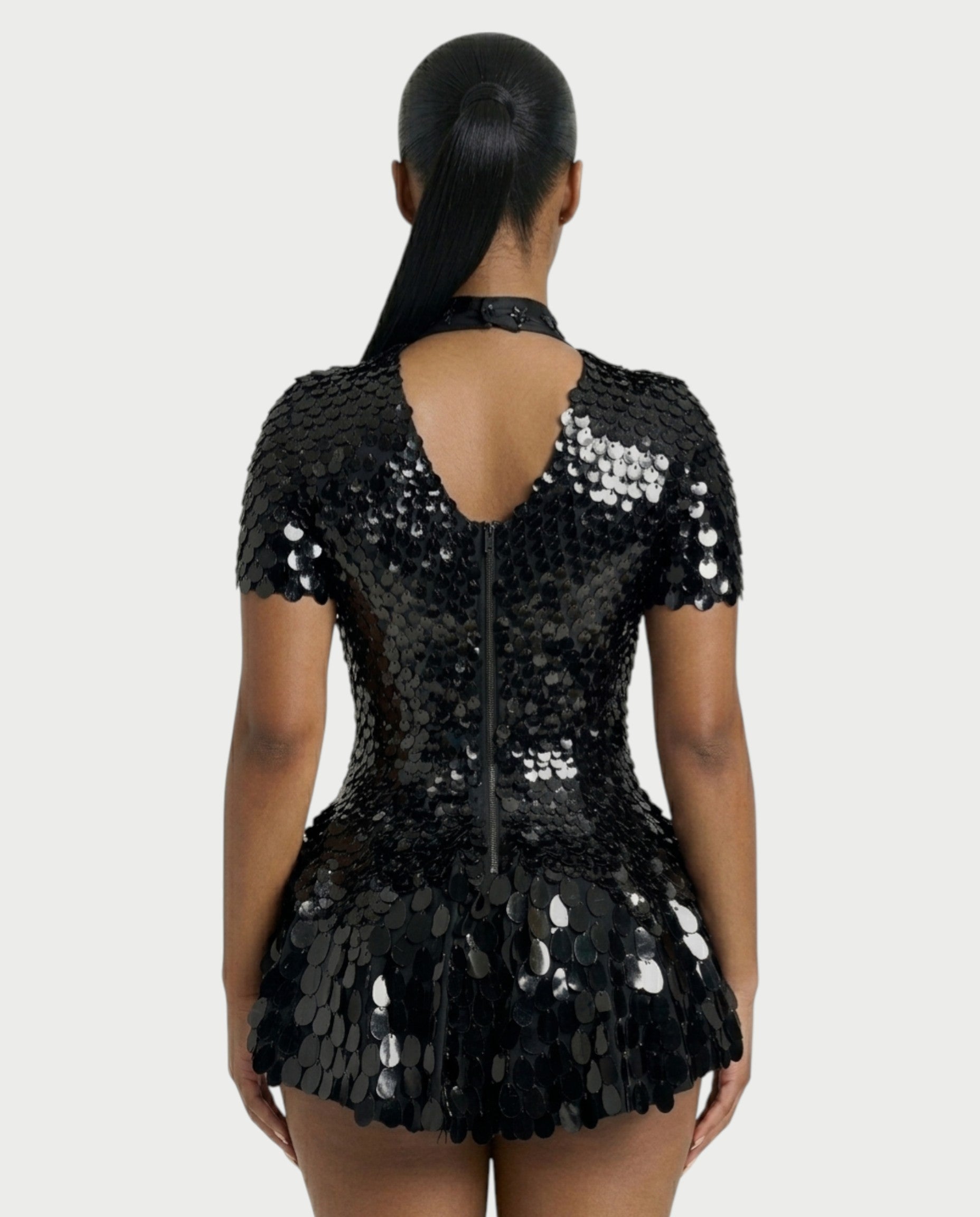KAIRIE Sequin Scallop Mini Dress