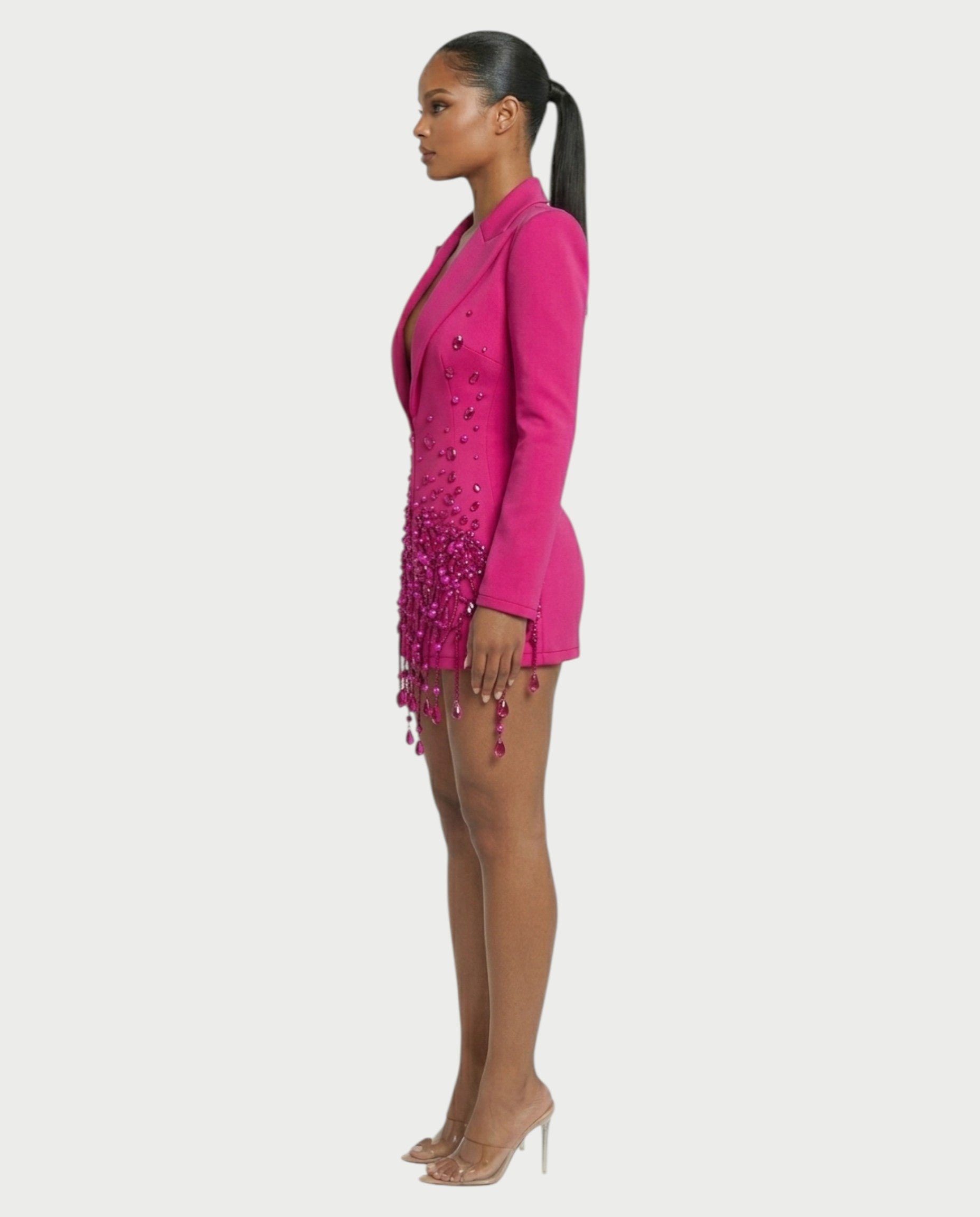 FIOR Pearl & Crystal Blazer Mini Dress